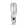 Thumbnail Image 3 of Vera Wang Men's 1/2 CT. T.W. Diamond Edge Grooved Wedding Band in 14K White Gold