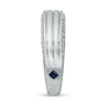 Thumbnail Image 2 of Vera Wang Love Collection Men's 1/2 CT. T.W. Diamond Edge Grooved Wedding Band in 14K White Gold