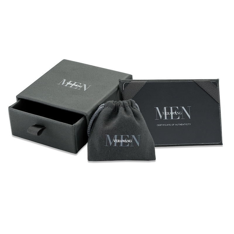 Vera Wang Love Collection Men's 1/2 CT. T.W. Diamond Edge Grooved Wedding Band in 14K White Gold