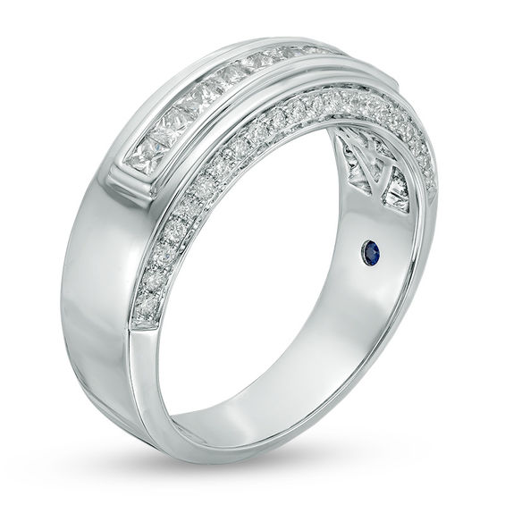 Vera Wang Men's 1 CT. T.w. Diamond Nine Stone Wedding Band in 14K White Gold