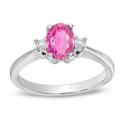 pink stone and diamond ring