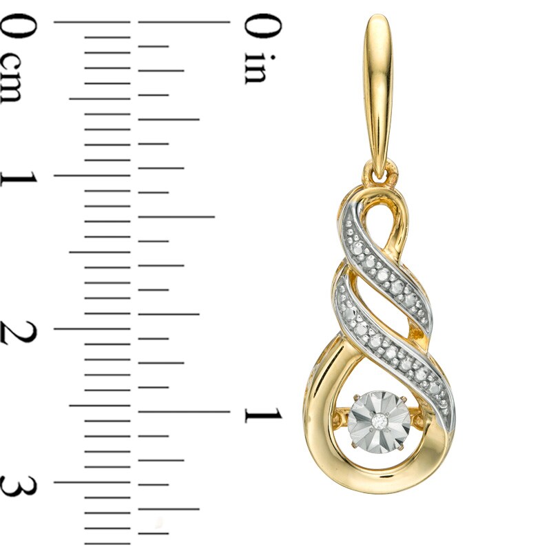 Main Image 2 of Diamond Accent Infinity Pendant and Earrings Set in Sterling Silver with 14K Gold Plate