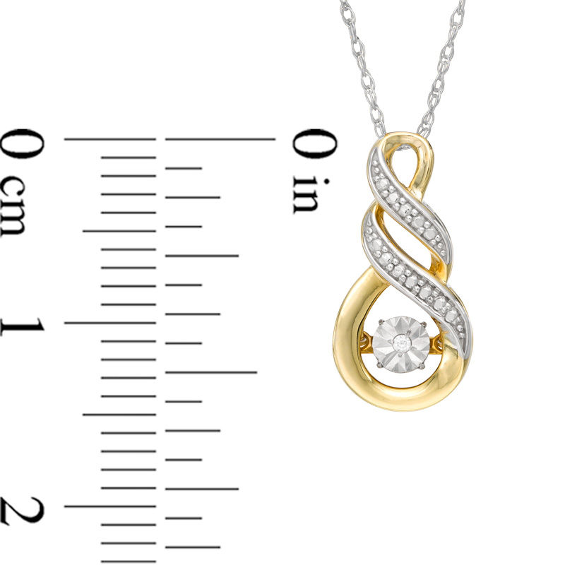 Main Image 3 of Diamond Accent Infinity Pendant and Earrings Set in Sterling Silver with 14K Gold Plate
