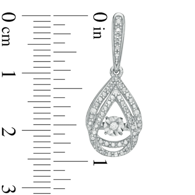 Main Image 2 of 0.085 CT. T.W. Diamond Teardrop Pendant and Earrings Set in Sterling Silver