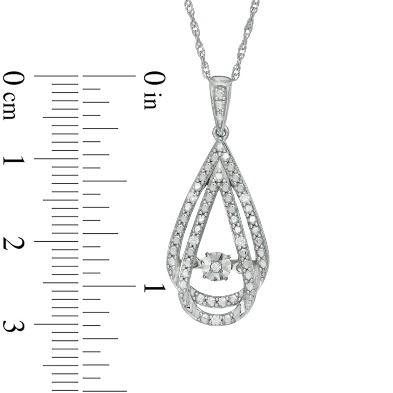 0.085 CT. T.W. Diamond Teardrop Pendant and Earrings Set in Sterling Silver