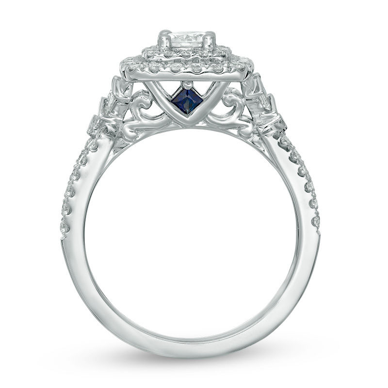 Vera Wang Love Collection 1 CT. T.W. Diamond Double Square Frame Engagement Ring in 14K White Gold