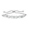 Thumbnail Image 1 of 1/3 CT. T.W. Diamond Infinity Bolo Bracelet in 10K White Gold - 9.5"