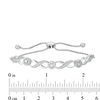 Thumbnail Image 2 of 1/3 CT. T.W. Diamond Infinity Bolo Bracelet in 10K White Gold - 9.5"