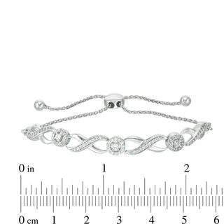 1/3 CT. T.W. Diamond Infinity Bolo Bracelet in 10K White Gold - 9.5 ...