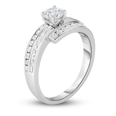 1-1/5 CT. T.W. Diamond Bypass Engagement Ring in 14K White Gold
