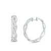 Thumbnail Image 1 of 1/2 CT. T.W. Diamond Braided Hoop Earrings in 10K White Gold