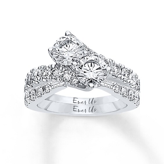 Ever UsÂ® CT. T.w. Two-Stone Diamond Bypass Ring in 14K Gold