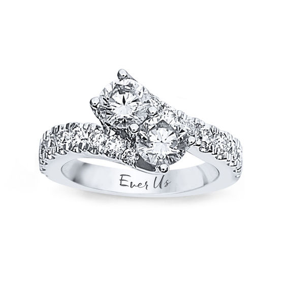 Ever UsÂ® 2-1/2 CT. T.w. Two-Stone Diamond Bypass Ring in 14K White Gold
