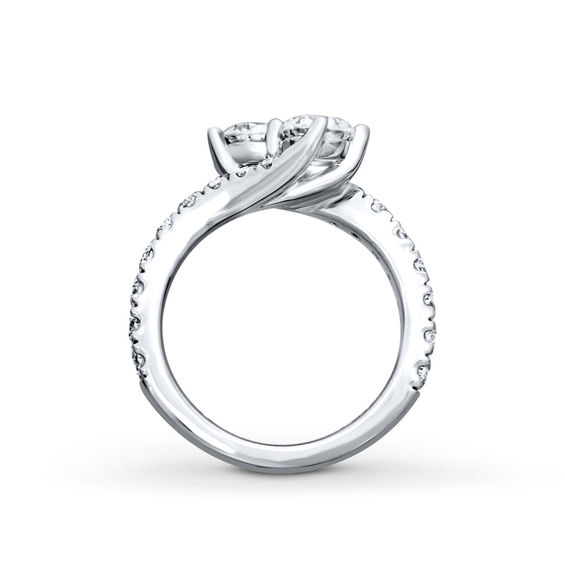 Ever UsÂ® 2-1/2 CT. T.w. Two-Stone Diamond Bypass Ring in 14K White Gold