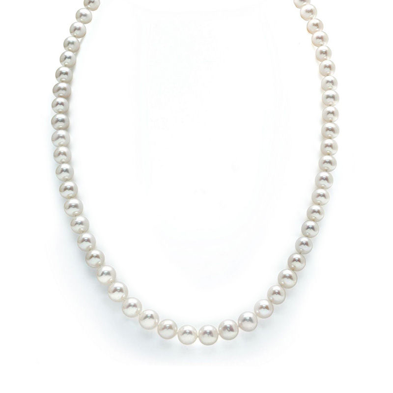 Main Image 1 of 7.0-8.0mm Freshwater Cultured Pearl Strand Necklace with 14K White Gold Clasp-24"