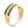 Thumbnail Image 2 of 1/2 CT. T.W. Enhanced Black and White Diamond Three Row Band in 10K Gold