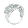 Thumbnail Image 1 of 1-1/2 CT. T.W. Diamond Wavy Multi-Row Ring in 10K White Gold