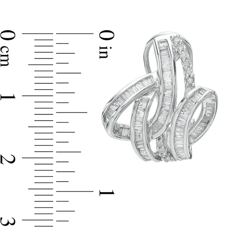 1-3/4 CT. T.W. Diamond Swirl Crossover Drop Earrings in 10K White Gold