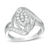 Thumbnail Image 0 of 1/2 CT. T.W. Composite Diamond Marquise Swirl Bypass Ring in 10K White Gold