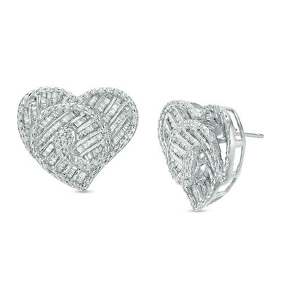 1-3/4 CT. T.W. Diamond Heart Swirl Stud 