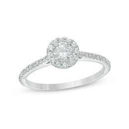 1/2 CT. T.W. Diamond Frame Engagement Ring in 10K White Gold
