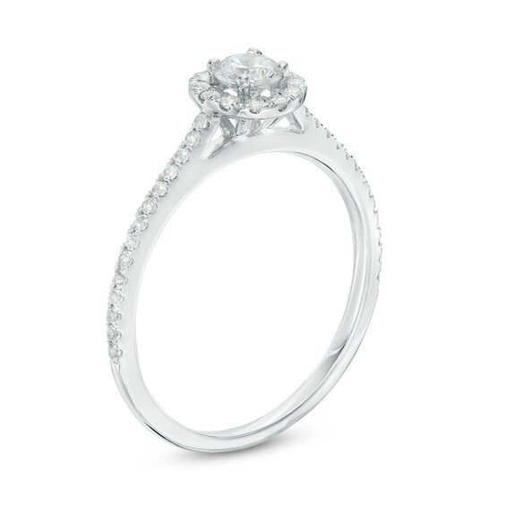 1/2 CT. T.w. Diamond Frame Engagement Ring in 10K White Gold