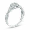 Thumbnail Image 1 of 1/10 CT. T.W. Diamond Cushion Frame Twist Promise Ring in 10K White Gold
