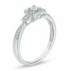 Thumbnail Image 1 of 1/10 CT. T.W. Diamond Square Frame Three Stone Promise Ring in 10K White Gold