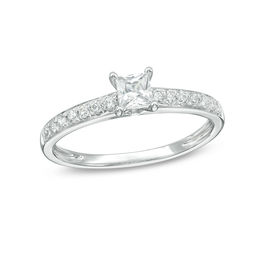 1/2 CT. T.W. Princess-Cut Diamond Engagement Ring in 10K White Gold