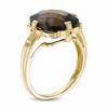 Thumbnail Image 2 of 12.0mm Cushion-Shaped Smoky Quartz Ring in 10K Gold