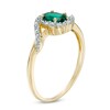 Thumbnail Image 2 of Oval Lab-Created Emerald and Diamond Accent Swirl Frame Ring in 10K Gold