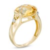 Thumbnail Image 1 of Oval Citrine and Diamond Accent Collar Ring in 10K Gold