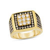 Thumbnail Image 1 of Men's 1-1/2 CT. T.W. Champagne and White Diamond Square Composite Ring in 14K Gold