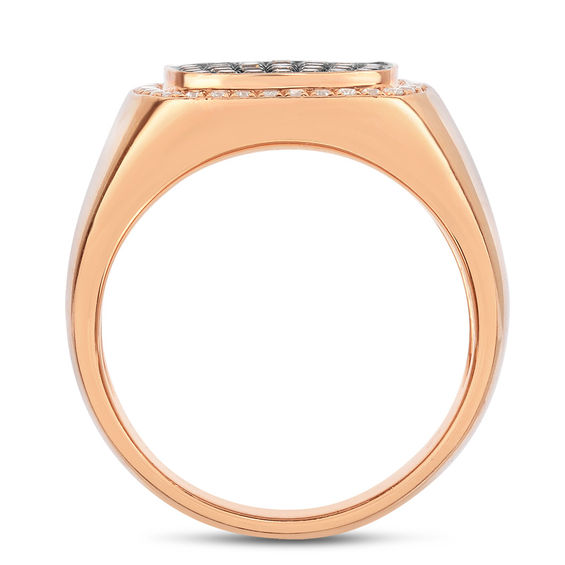 3/4 CT. T.w. Champagne and White Diamond Square Composite Ring in 14K Rose Gold