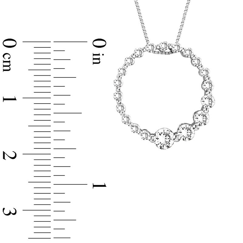 1 CT. T.W. Journey Diamond Circle Pendant in 14K White Gold