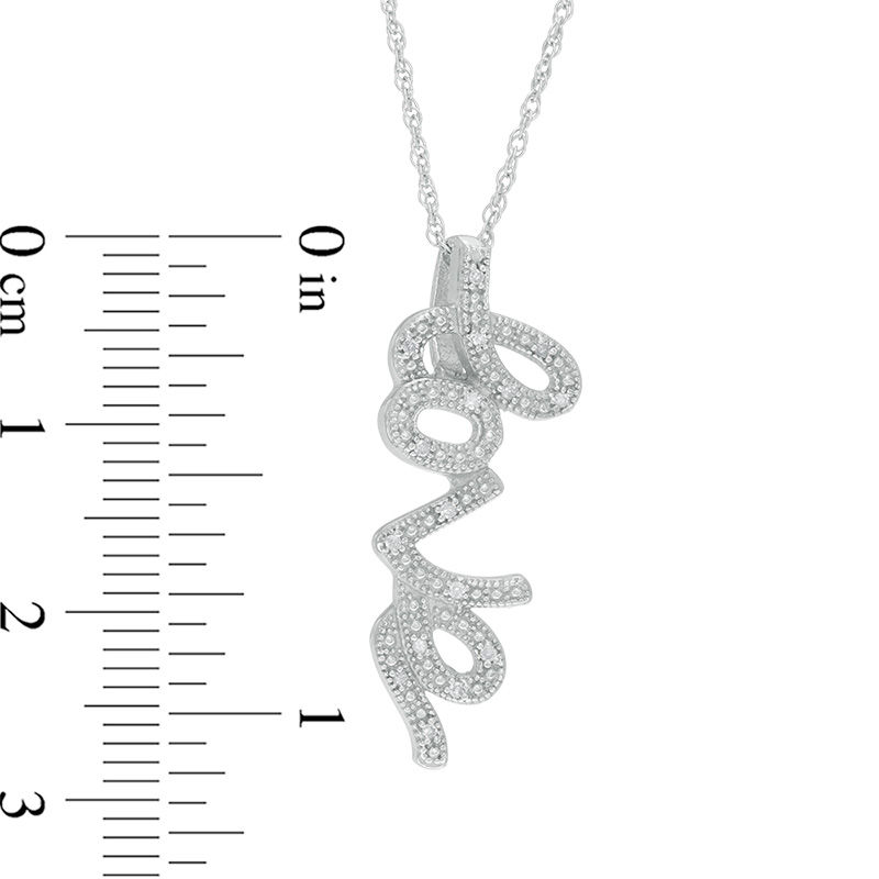 Main Image 2 of Diamond Accent Cursive &quot;love&quot; Pendant in Sterling Silver