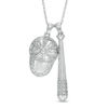 Thumbnail Image 0 of 1/10 CT. T.W. Diamond Baseball Bat and Hat Pendant in Sterling Silver