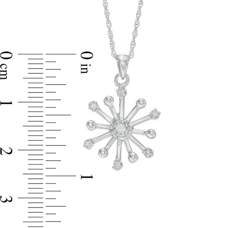 1/10 CT. T.W. Diamond Star Pendant in Sterling Silver