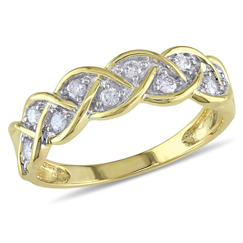 1/4 CT. T.W. Diamond Loose Braid Anniversary Band in 10K Gold