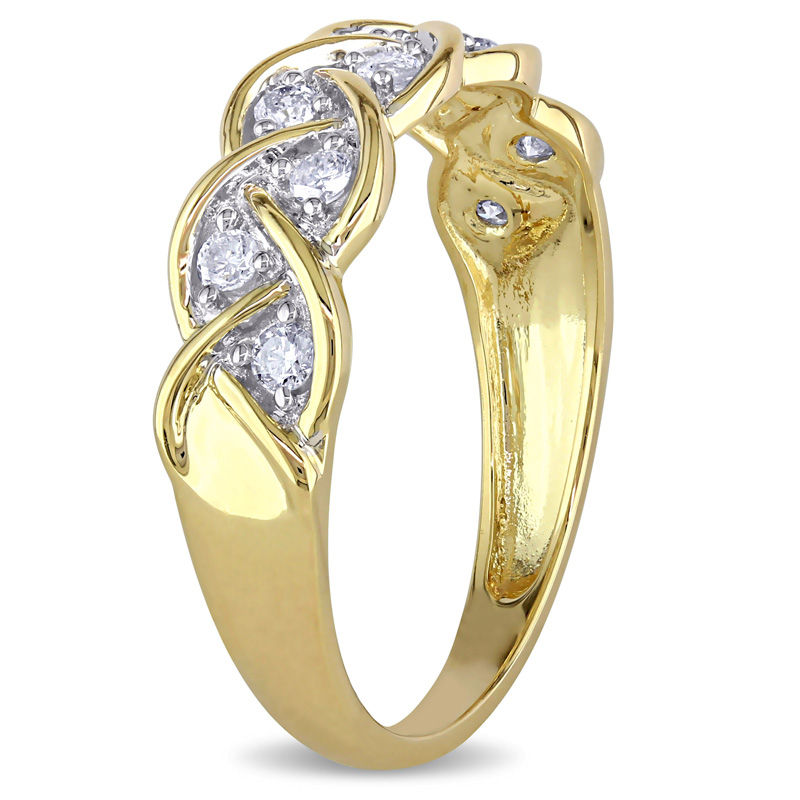 Main Image 2 of 1/4 CT. T.W. Diamond Loose Braid Anniversary Band in 10K Gold