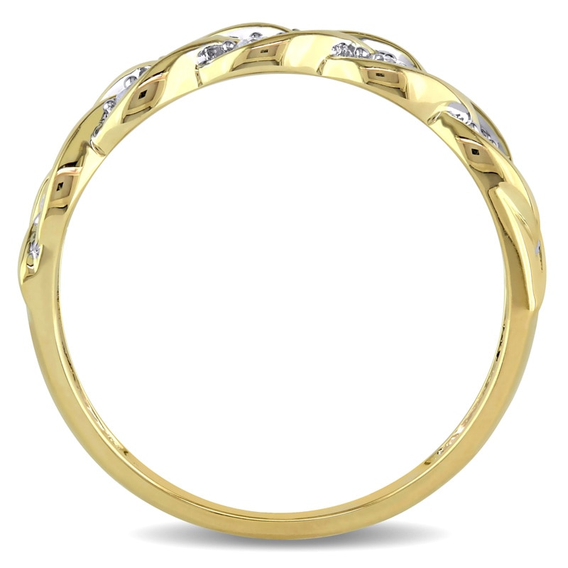 Main Image 3 of 1/4 CT. T.W. Diamond Loose Braid Anniversary Band in 10K Gold