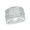 Thumbnail Image 0 of 2 CT. T.W. Composite Diamond Rectangle Frame Ring in Sterling Silver
