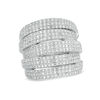 Thumbnail Image 0 of 1 CT. T.W. Diamond Multi-Row Stacked Ring in Sterling Silver
