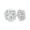 Thumbnail Image 0 of 1/10 CT. T.W. Diamond Love Knot Stud Earrings in Sterling Silver