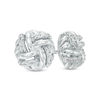 Thumbnail Image 1 of 1/10 CT. T.W. Diamond Love Knot Stud Earrings in Sterling Silver