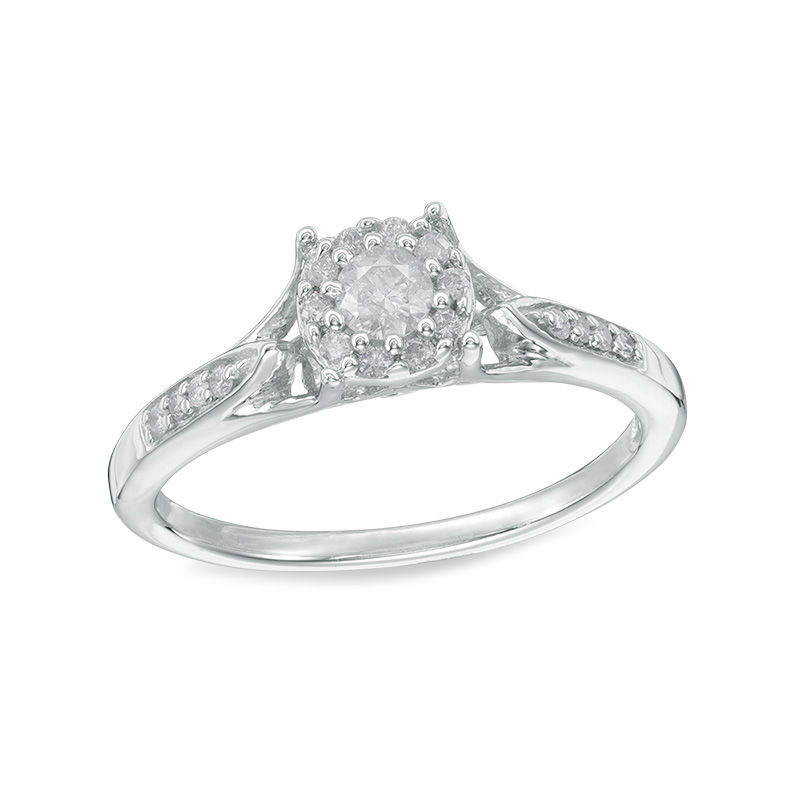 1/4 CT. T.W. Diamond Frame Promise Ring in Sterling Silver