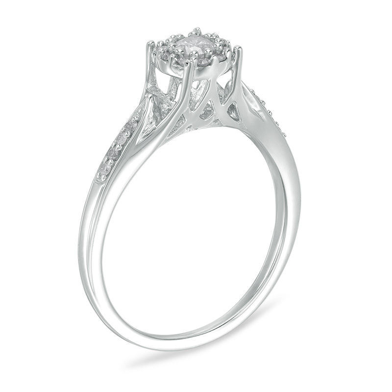 1/4 CT. T.W. Diamond Frame Promise Ring in Sterling Silver