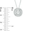 Thumbnail Image 2 of 5.0mm Lab-Created White Sapphire Double Frame Pendant in Sterling Silver
