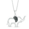 Thumbnail Image 0 of 1/15 CT. T.W. Enhanced Black and White Diamond Elephant Pendant in Sterling Silver