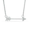 Thumbnail Image 0 of Diamond Accent Sideways Arrow Necklace in Sterling Silver